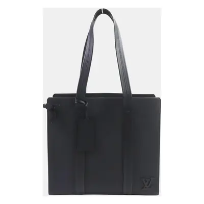 Louis Vuitton Black Leather Take Off Lv Aerogram Leather Tote Bag