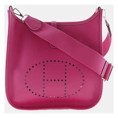 Hermes Pink Leather Evelyne 3Pm Shoulder Bag