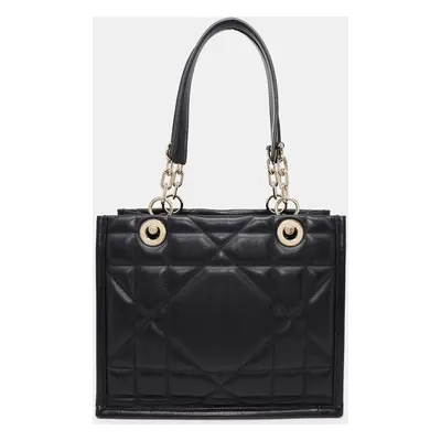 Dior Black Leather Archi cannage Chain tote Bag Size Small