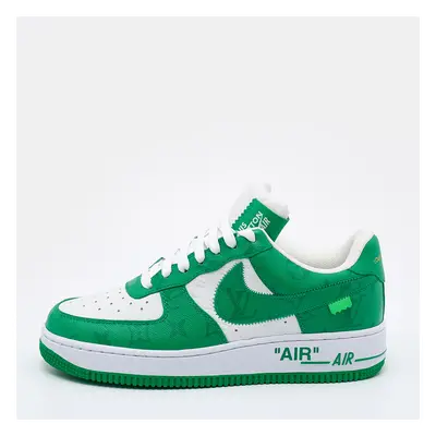 Louis Vuitton X Nike By Virgil Abloh Green/White Monogram Embossed Leather Nike Air Force Low To