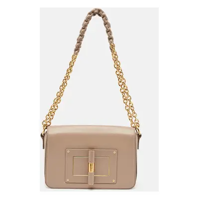 Tom Ford Beige Leather Medium Natalia Shoulder Bag