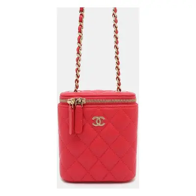 Chanel Pink Caviar Leather Matelasse Chain shoulder Bag