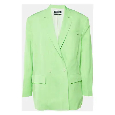 Jacquemus Green Crepe Silk Le Splash La Veste Marino Oversized Blazer