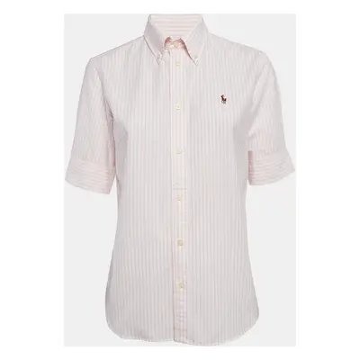 Ralph Lauren White/Pink Stripe Cotton Half Sleeve Shirt