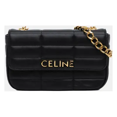 Celine Black Leather Monochrome Shoulder Bag