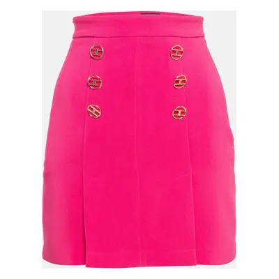 Elisabetta Franchi Pink Logo Embellished Mini Skirt