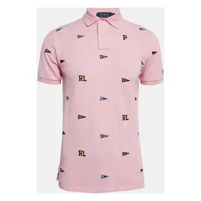 Polo Ralph Lauren Pink Embroidered Cotton Polo T-Shirt