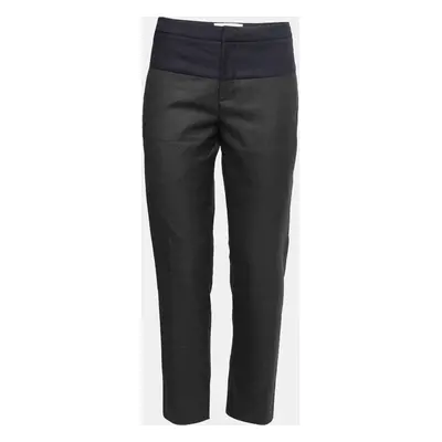 Marni Navy Blue & Grey Wool Tapered Leg Trousers