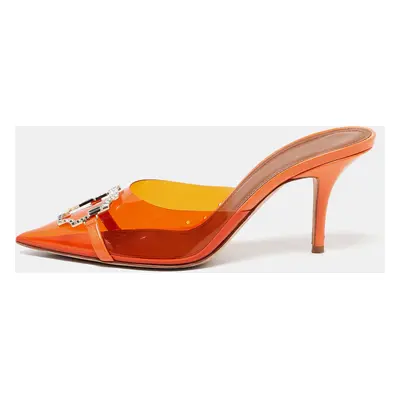 Malone Souliers Orange PVC Missy Mules Size