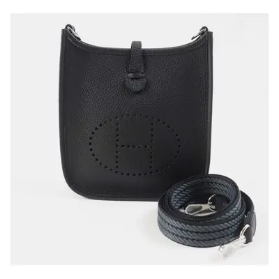 Hermes Black Leather Evelyn Tpm Shoulder Bag