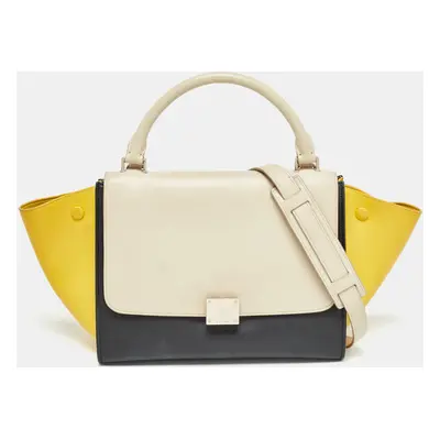 Celine Tricolor Leather Trapeze Top Handle Bag