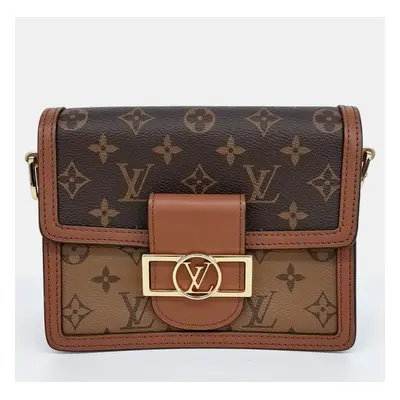 Louis Vuitton Brown Canvas and Leather Mini Dauphine bag