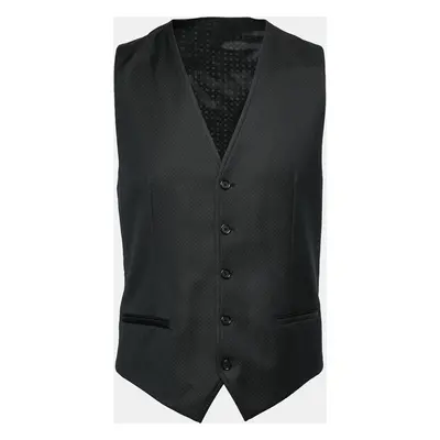 Dolce & Gabbana Black Polka Dotted Wool Waistcoat