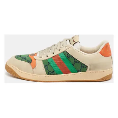 Gucci Multicolor GG Canvas and Nubuck Leather Screener Sneakers Size 44.5