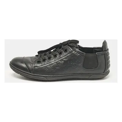 Louis Vuitton Black Leather and Rubber Empreinte Low Top Sneakers Size 39.5