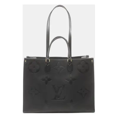 Louis Vuitton Leather Monogram Empreinte Black On The Go Gm Tote Bag