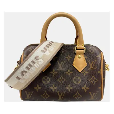 Louis Vuitton Leather Brown Speedy Bandouliere Monogram Handbag