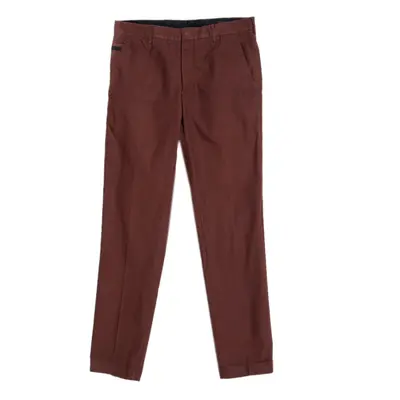 Prada Brown Cotton Tapered Trousers