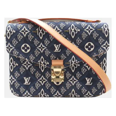 Louis Vuitton Coated Canvas Monogram Jacquard Navy Pochette Metis Mm Shoulder Bag