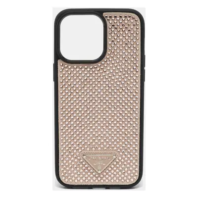 Prada Black/Beige Rubber Crystals Embellished iPhone Pro Case