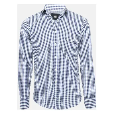 D&G Navy Blue Gingham Cotton Buttoned Up Shirt