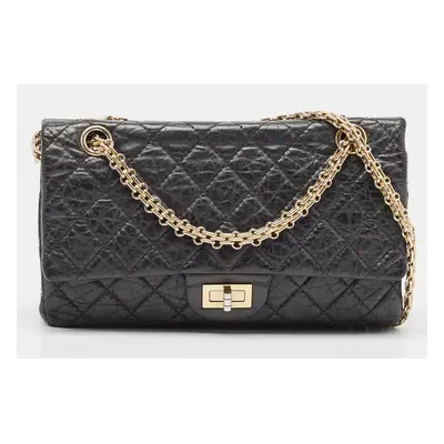 Chanel Black Quilted Aged Leather Classic Reissue 2.55 Flap Bag