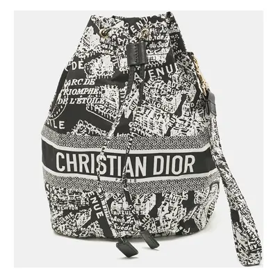 Dior Black/White Plan De Paris Nylon Diortravel Pouch