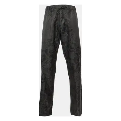 Versace Underwear Black Barocco Print Cotton & Silk Pajama Pants