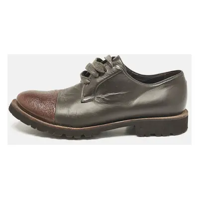 Brunello Cucinelli Two Tone Leather Lace Up Oxfords Size