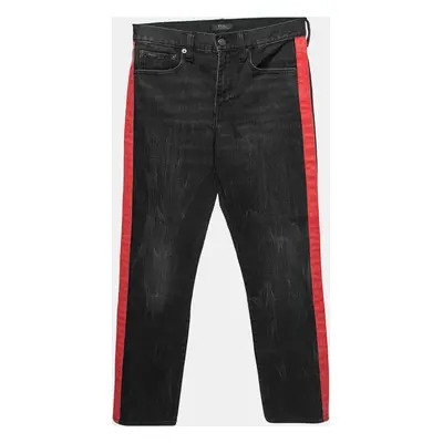 Polo Ralph Lauren Black and Red Side Stripe Denim Jeans