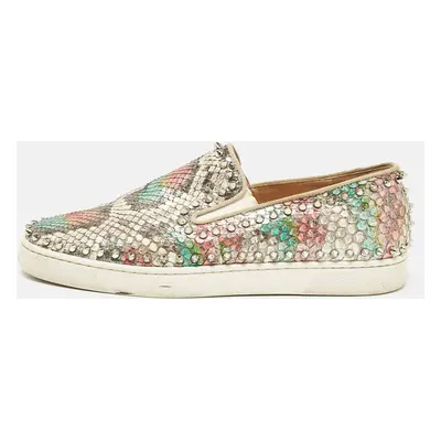 Christian Louboutin Multicolor Python Spike Pik Boat Sneakers Size