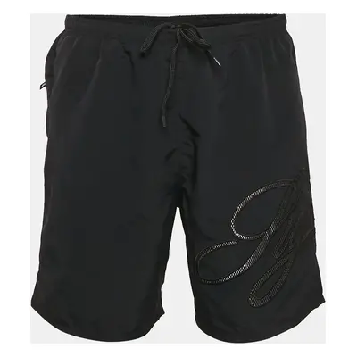 Supreme Black Logo Mesh Script Nylon Water Short