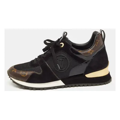 Louis Vuitton Brown/Black Monogram Canvas and Suede Run Away Sneakers Size