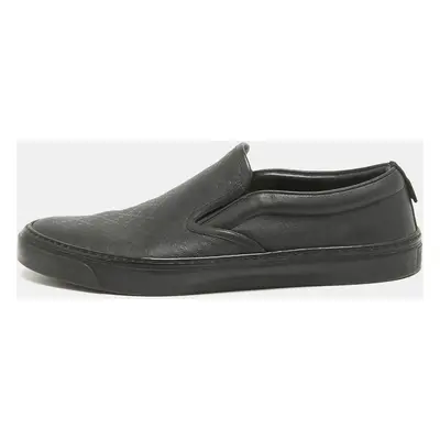 Gucci Black Leather GG Slip On Sneakers Size