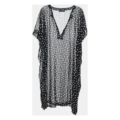 Dolce & Gabbana Black/White Polka Dot Print Georgette Oversized Top