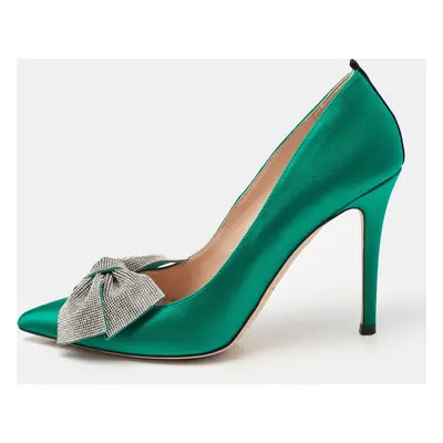 SJP Sarah Jessica Parker Green Satin Samara Pumps Size