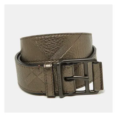 Burberry Metallic Leather Buckle Belt 80CM