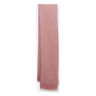 Aigner Pink Monogram Cotton Blend Scarf