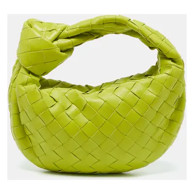 Bottega Veneta Lime Green Intrecciato Leather Mini Jodie Hobo