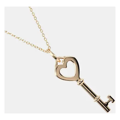 Tiffany & Co. 18K Rose Gold Heart Key Pendant Necklace