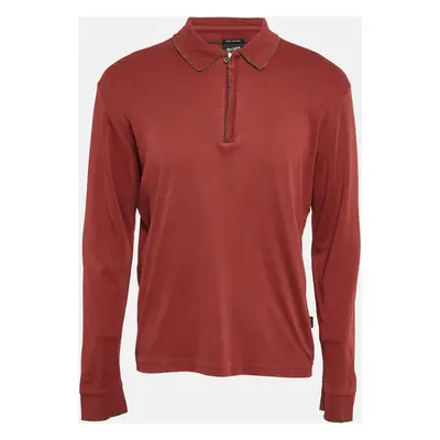 Boss by Hugo Boss Red Jersey Long Sleeve Polo T-Shirt