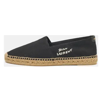 Saint Laurent Black Canvas Slip On Espadrille Size