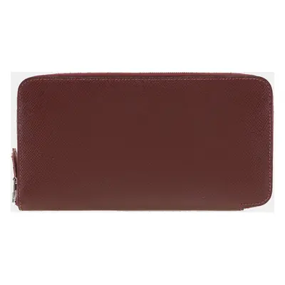 Hermes Red Leather Azap Silk'In Long Wallet