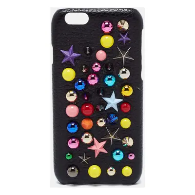 Dolce & Gabbana Black Leather Embellished iPhone Cover