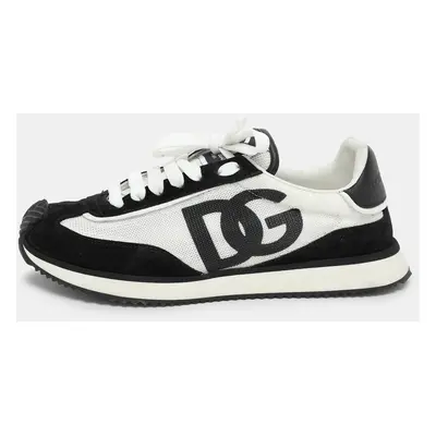 Dolce & Gabbana Black Mesh and Suede Low Top Sneakers Size