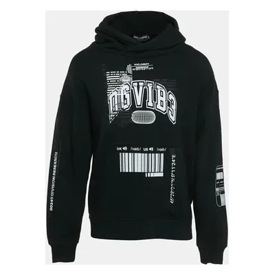 Dolce & Gabbana Black DGVIBE3 Print Cotton Knit Hoodie