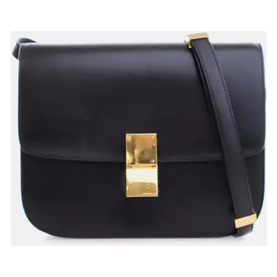 Celine Black Leather Celine Medium Calfskin Classic Box