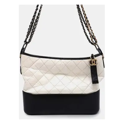 Chanel White/Black Calf Leather Gabriel De Chanel Hobo Bag