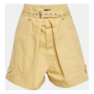 Isabel Marant Yellow Cotton Belted Shorts