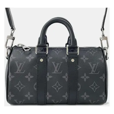 Louis Vuitton Noir Monogram Eclipse Monogram Eclipse Reverse Keepall Bag Size